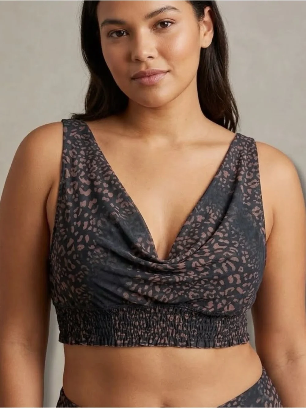 🆕Free People | Intimately Free People | Animal Print Cowl Neck Bralette Sz Small
